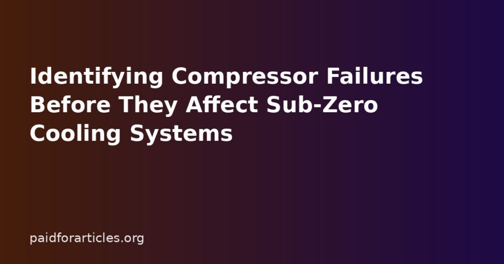 Identifying Compressor Failures Before They Affect Sub-Zero Cooling Systems Identifying Compressor Failures Before They Affect Sub-Zero Cooling Systems